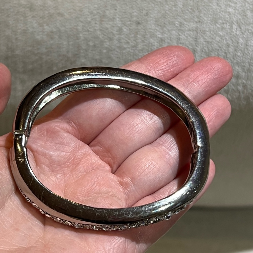 Silver Rhinestone Cuff Bracelet - Picture 3 of 6
